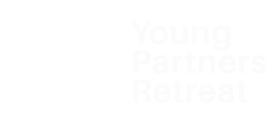 Logotipo de Young Partners Retreat en blanco